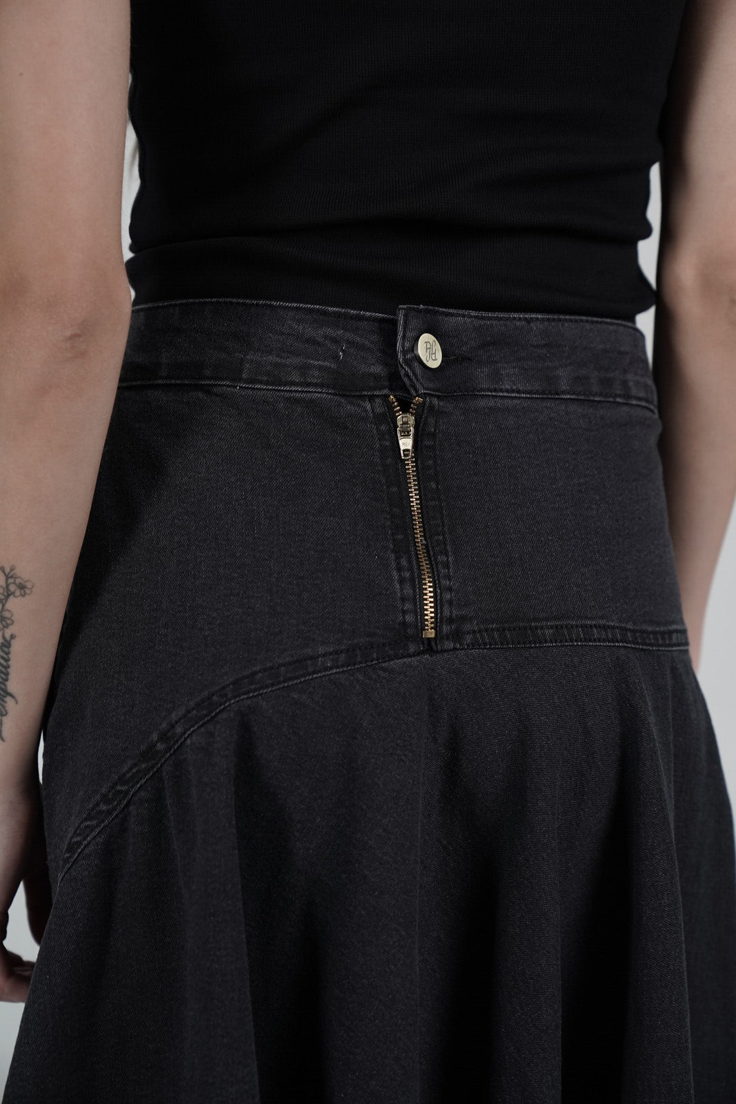 Black asymmetrical skirt
