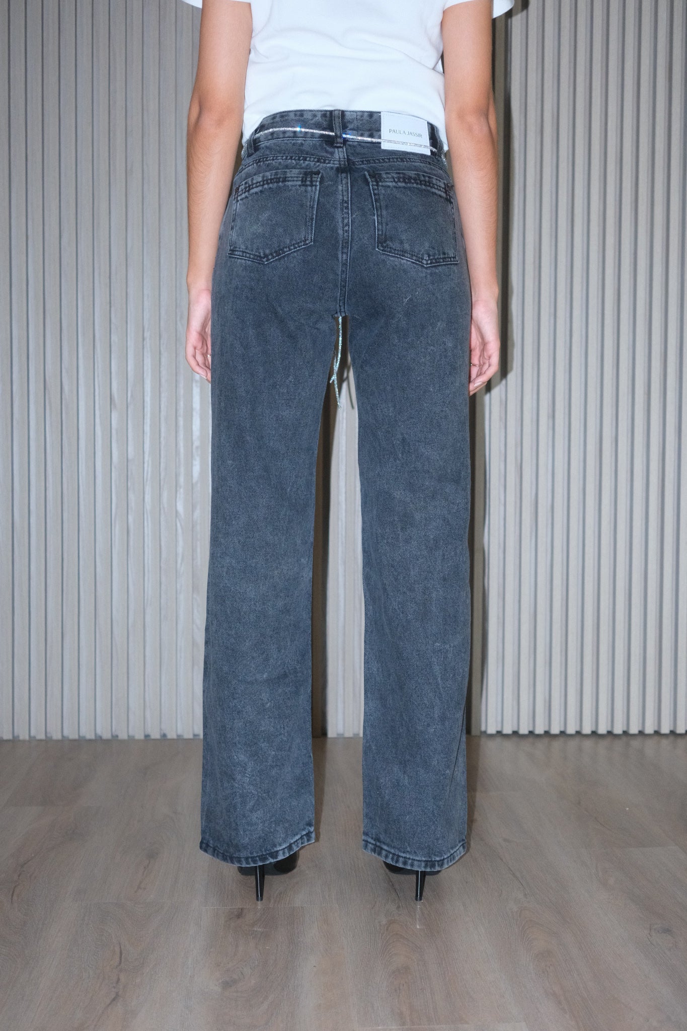 Gray Jeans Sparkling Belt
