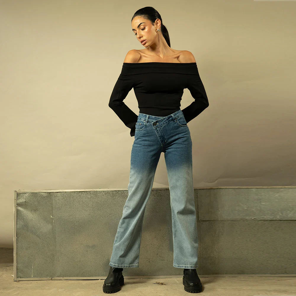 Criss-cross Jeans Ombré