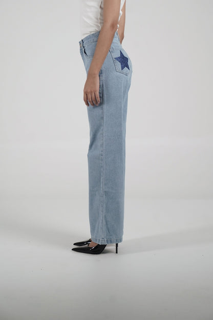 Double Star sky Jeans (blue stars)
