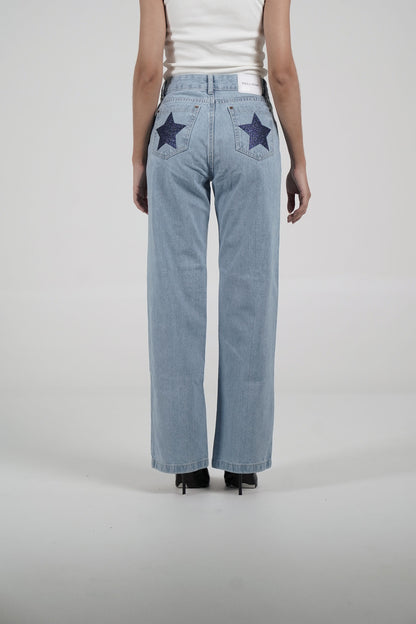 Double Star sky Jeans (blue stars)