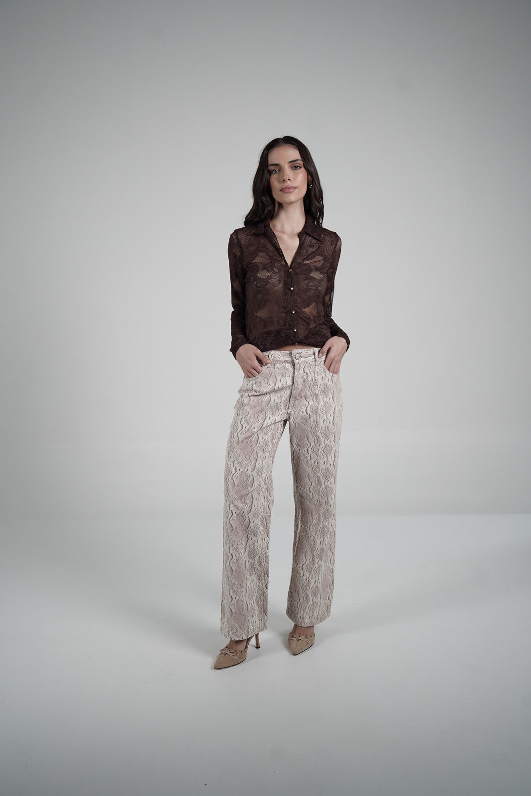 Lace Blouse (Brown)