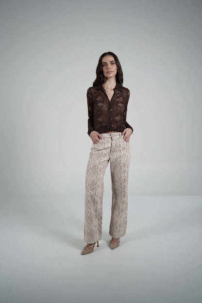 Lace Blouse (Brown)