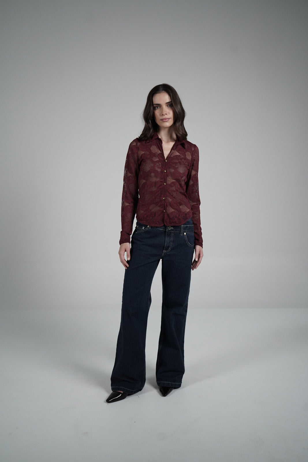 Lace Blouse (Wine)