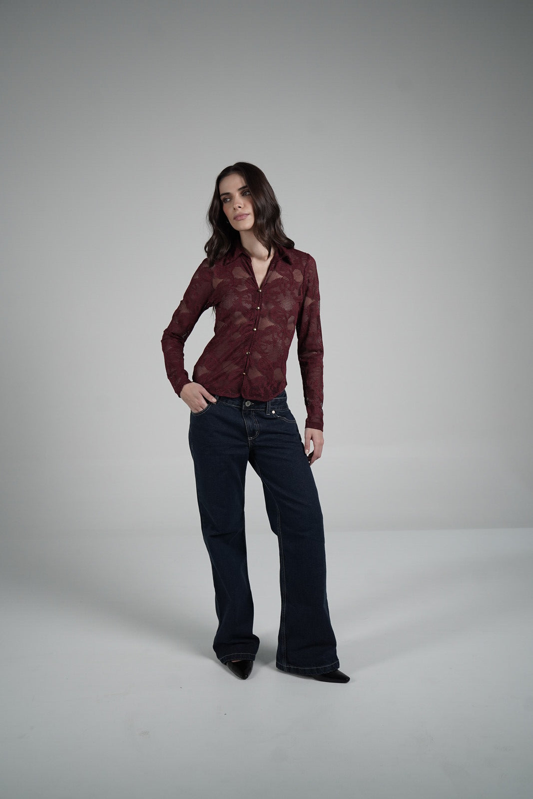 Lace Blouse (Wine)