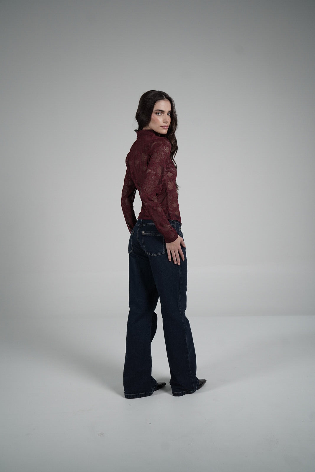Lace Blouse (Wine)