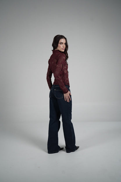 Lace Blouse (Wine)