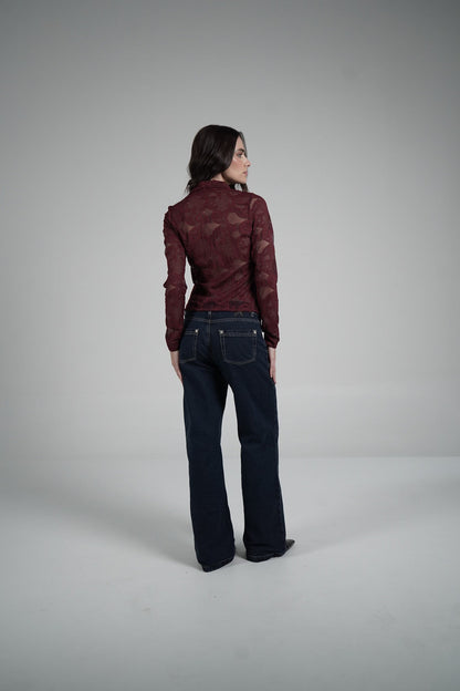 Lace Blouse (Wine)