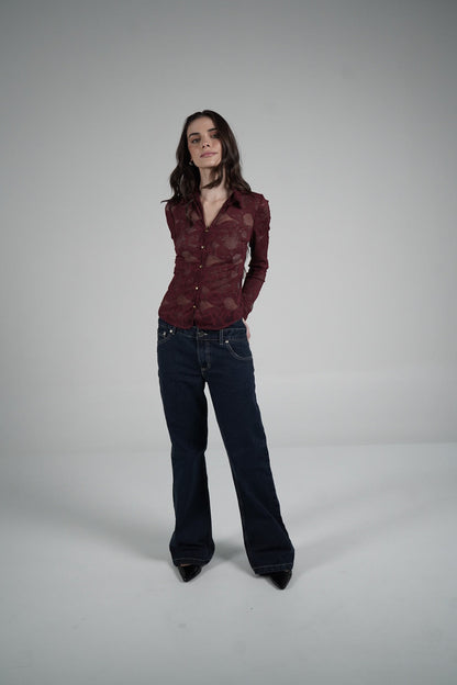 Lace Blouse (Wine)