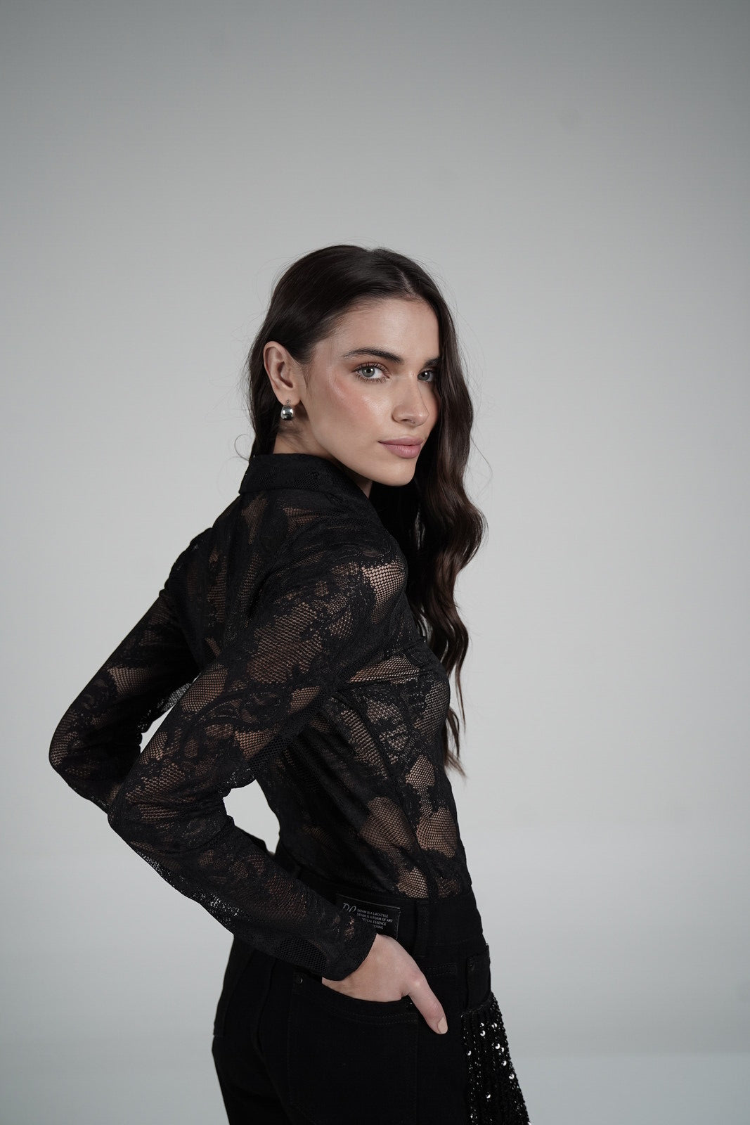 Lace Blouse (Black)