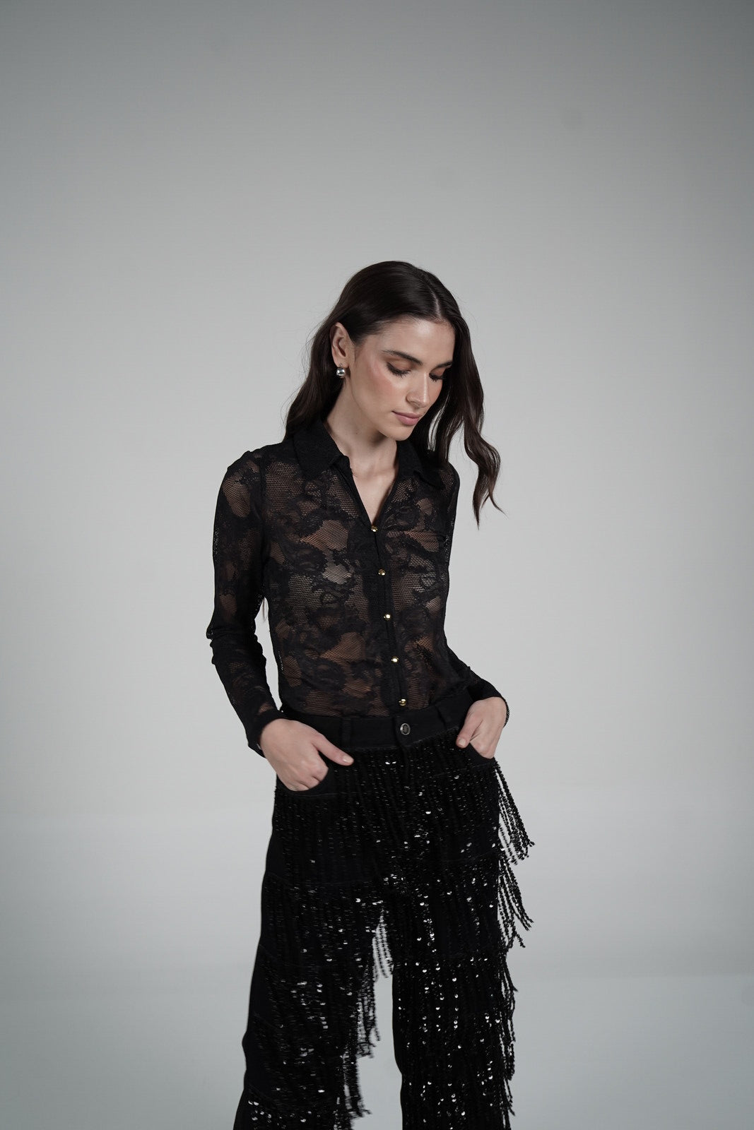 Lace Blouse (Black)