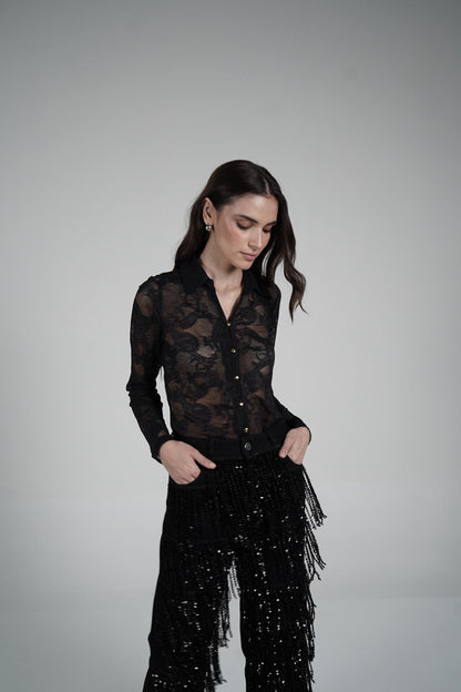Lace Blouse (Black)