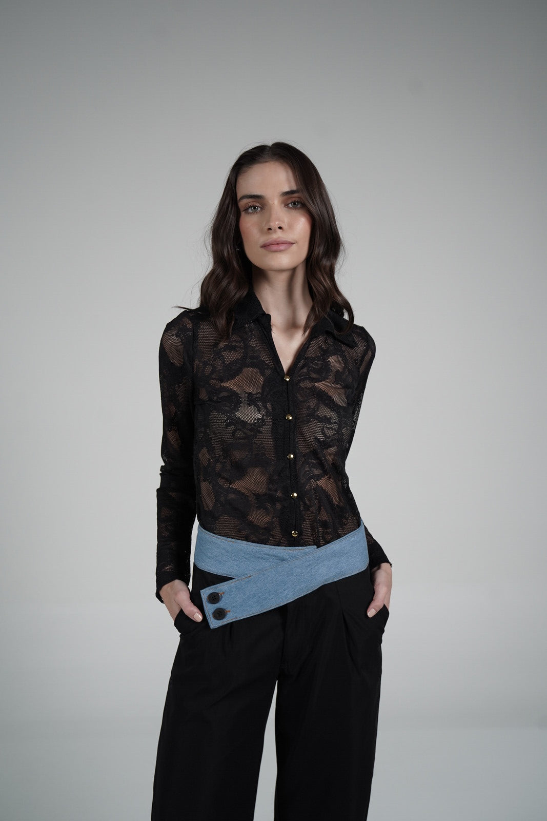 Lace Blouse (Black)