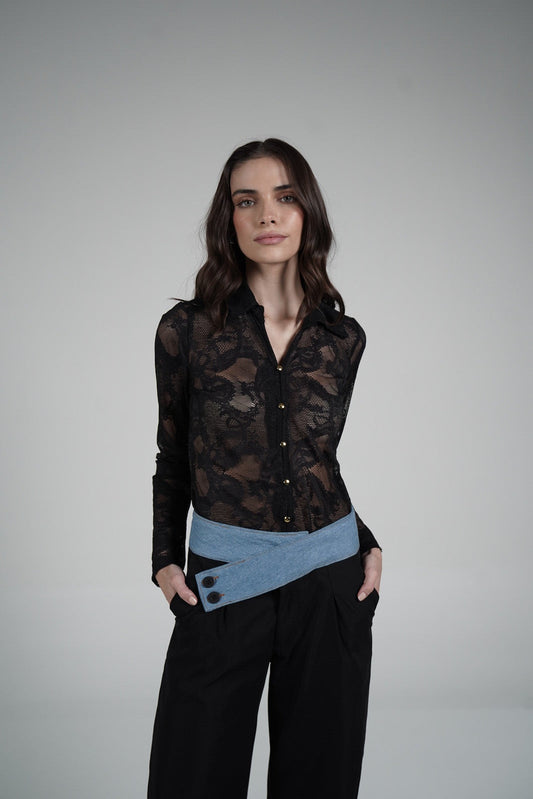 Lace Blouse (Black)