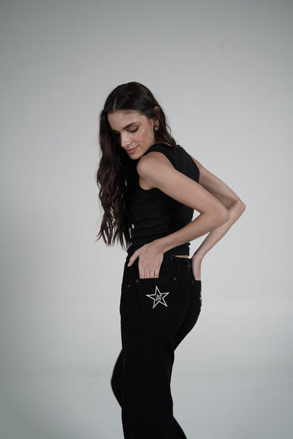 Double Star Black Jeans