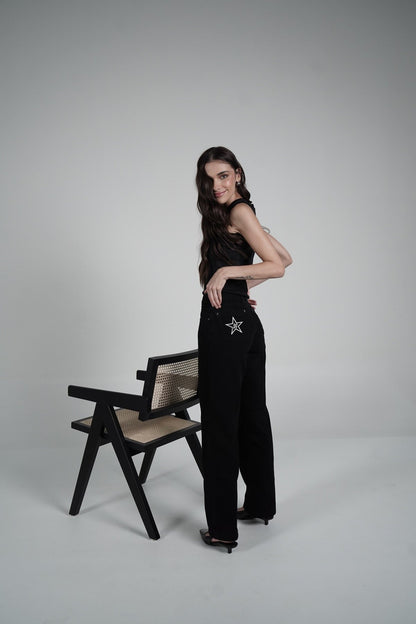 Double Star Black Jeans