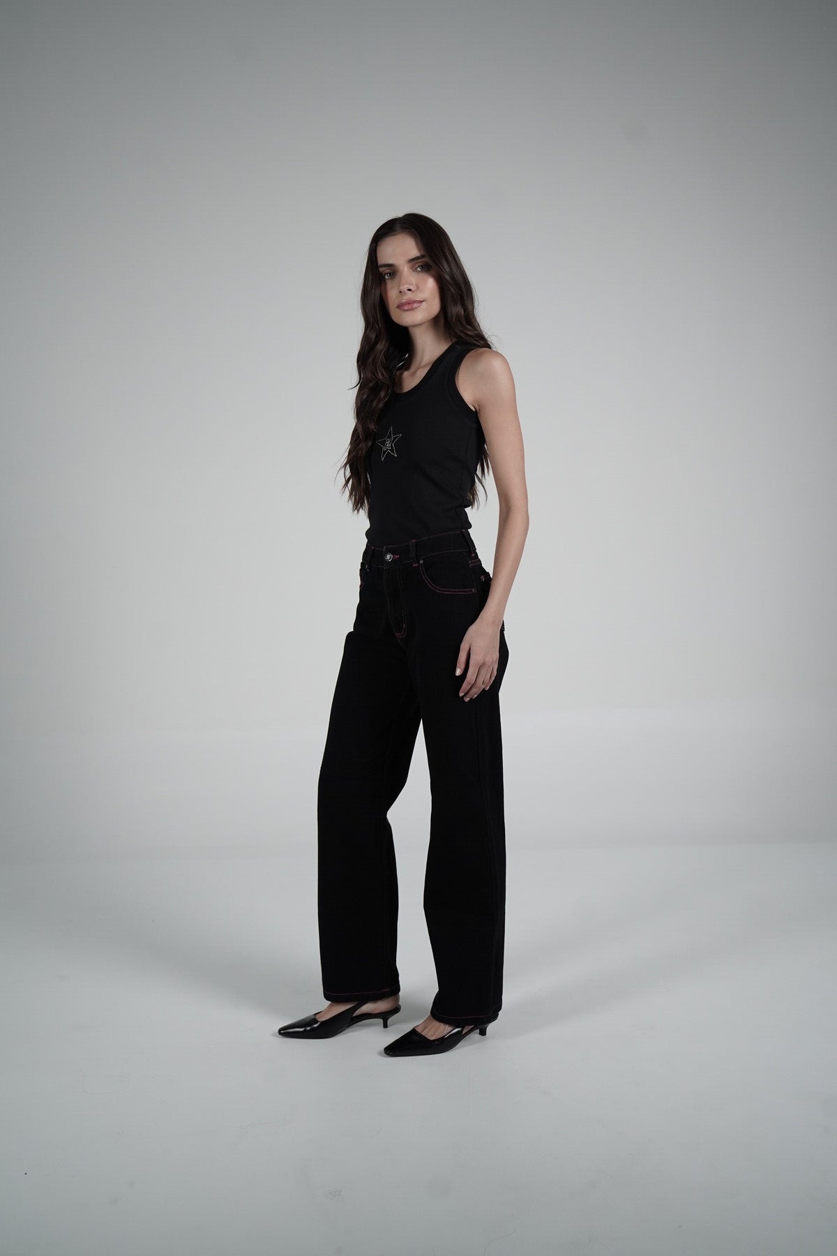 Fucsia Double Star Jeans