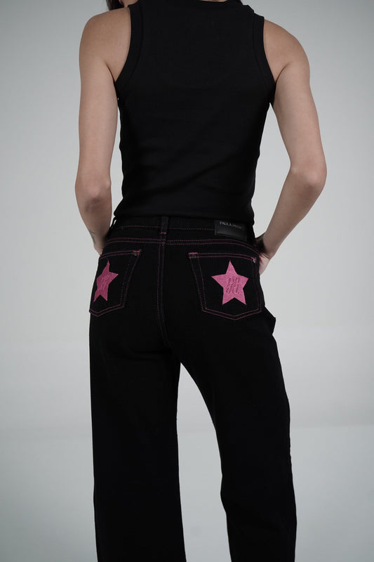 Fucsia Double Star Jeans