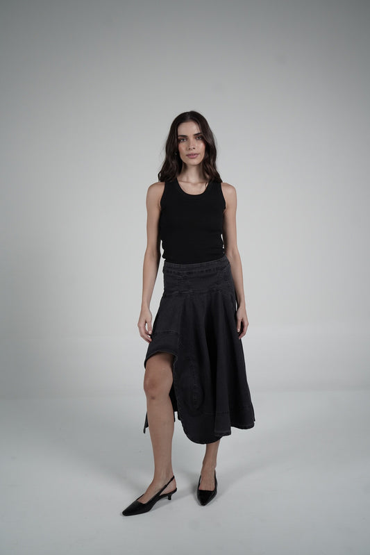Black asymmetrical skirt