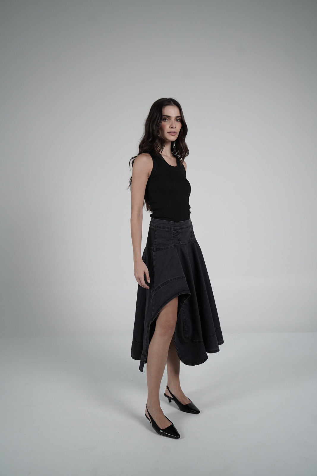 Black asymmetrical skirt