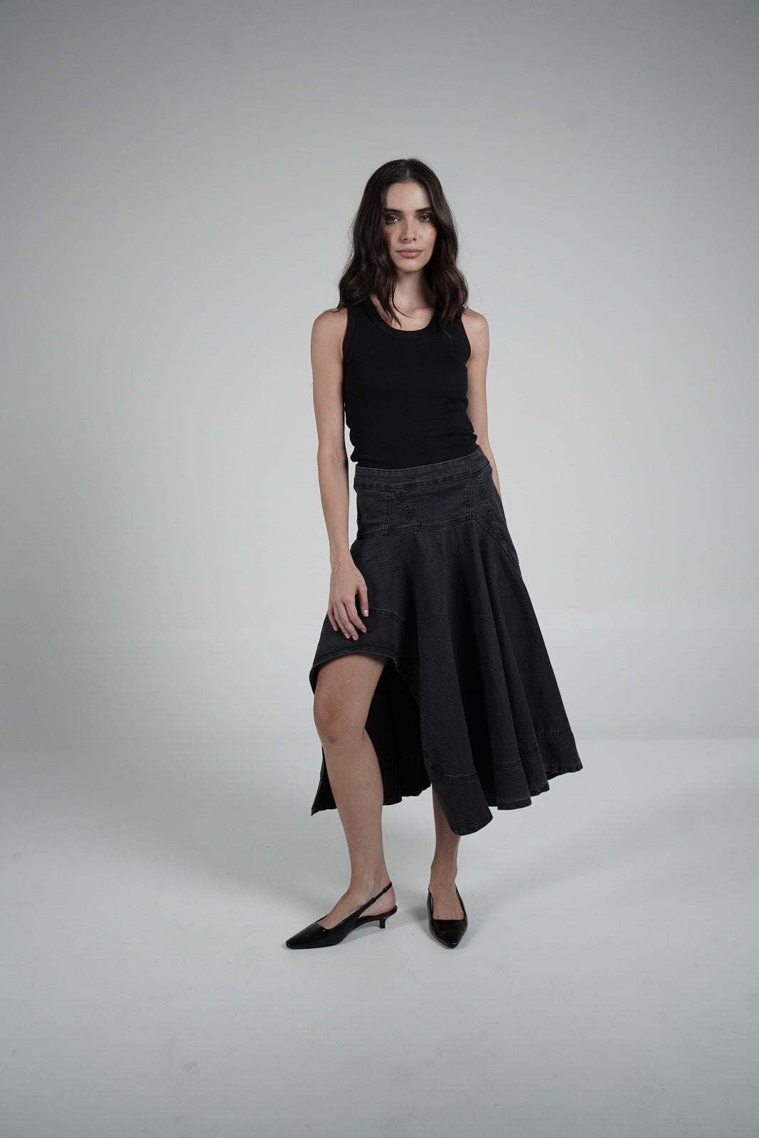 Black asymmetrical skirt
