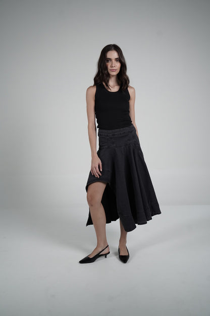 Black asymmetrical skirt