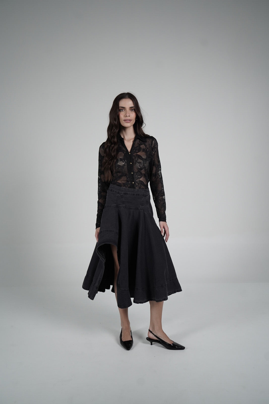 Black asymmetrical skirt