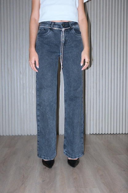 Gray Jeans  Sparkling Belt