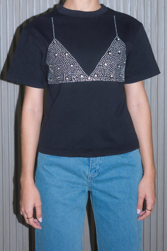 Glimmer Backless Tee (Black)