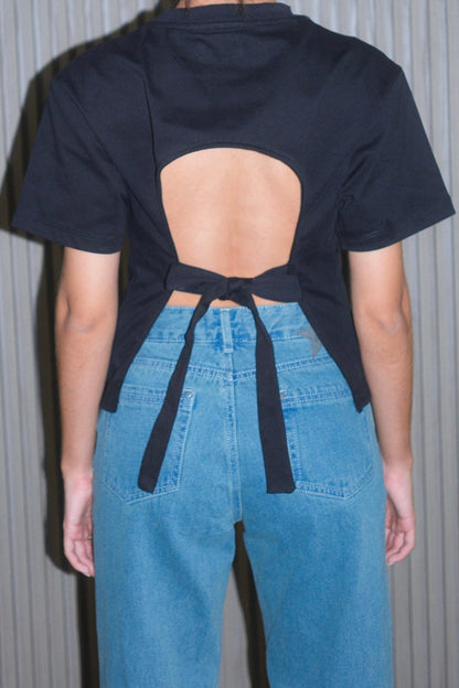 Glimmer Backless Tee (Black)