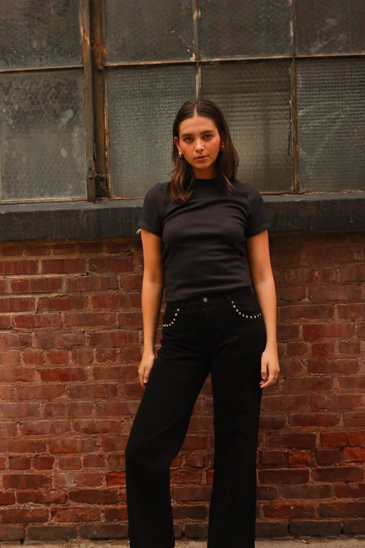Black Studded Jeans