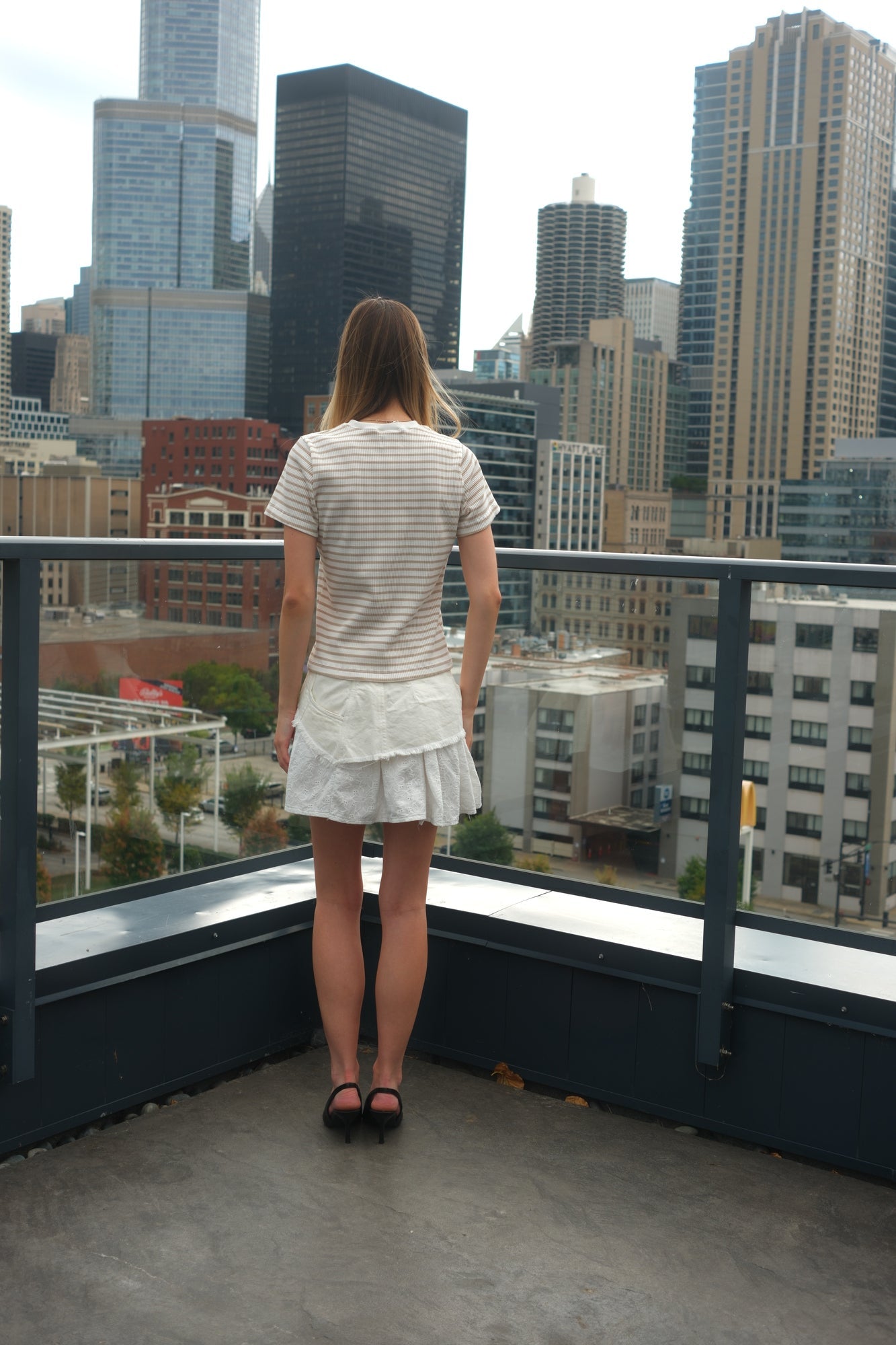 Striped Gem Tee (Beige)