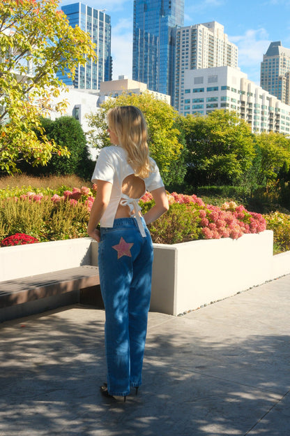 Chunky Jeans with Pink Star