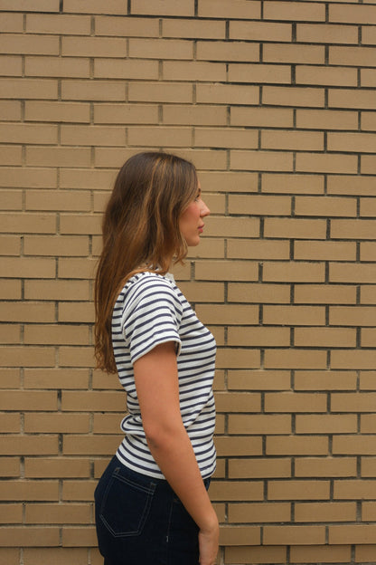 Striped Gem Tee (Blue)
