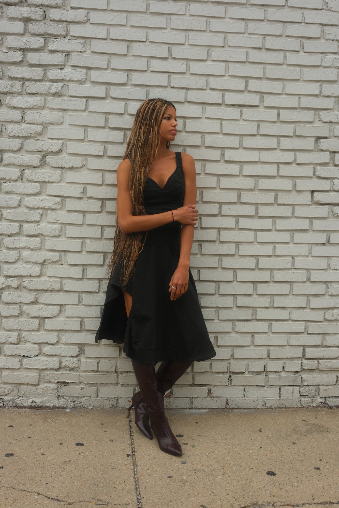 Asymmetrical Denim Dress