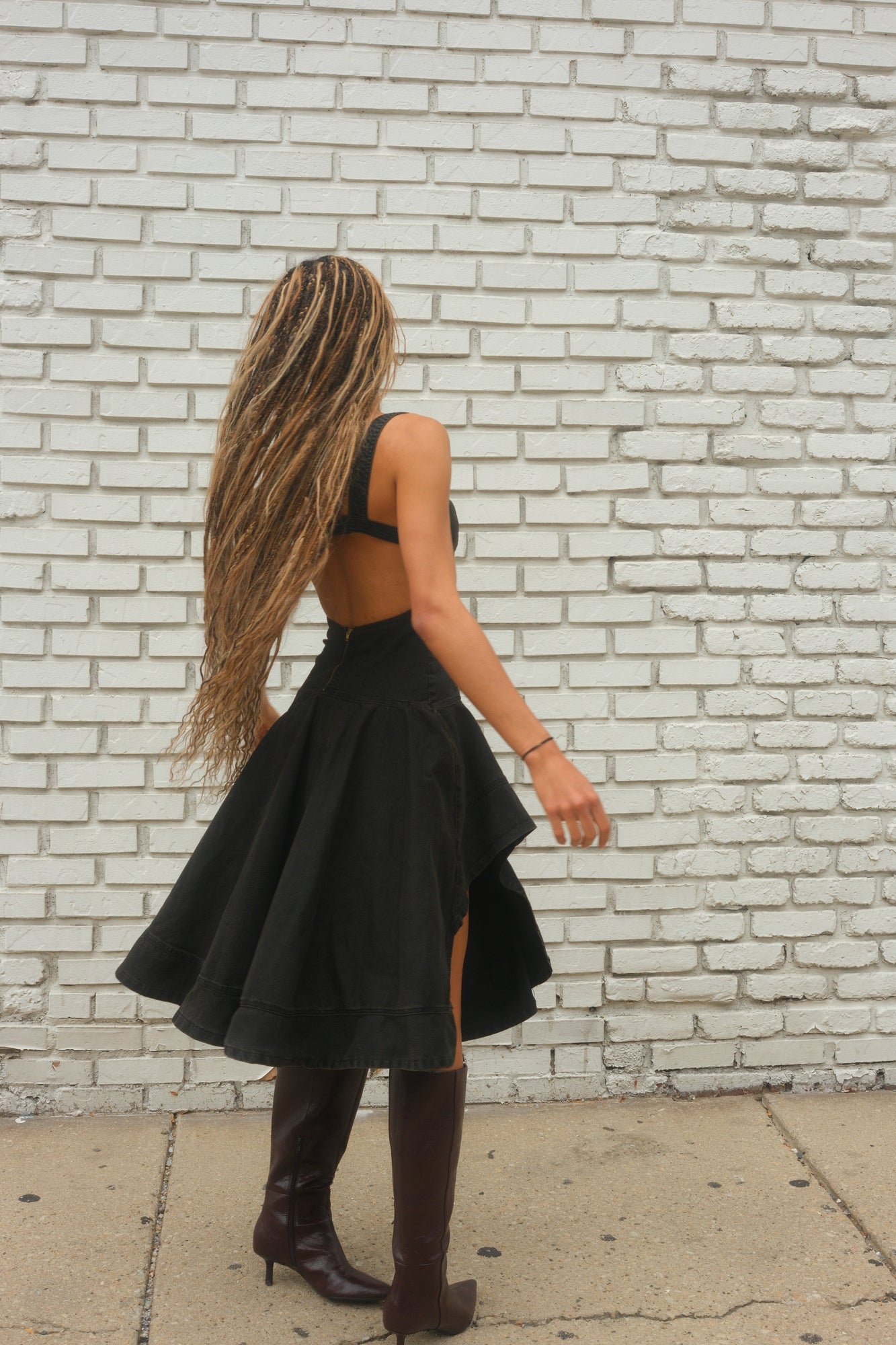 Asymmetrical Denim Dress