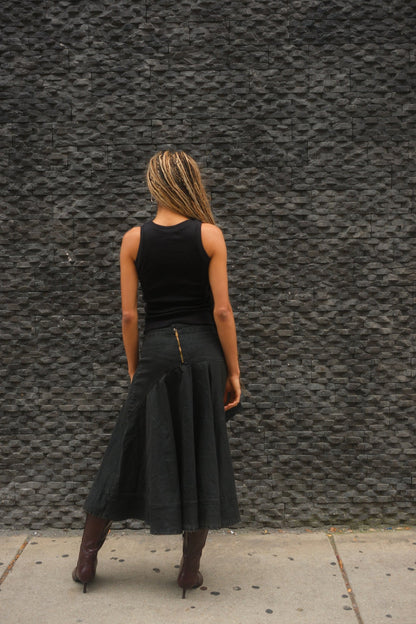 Black asymmetrical skirt