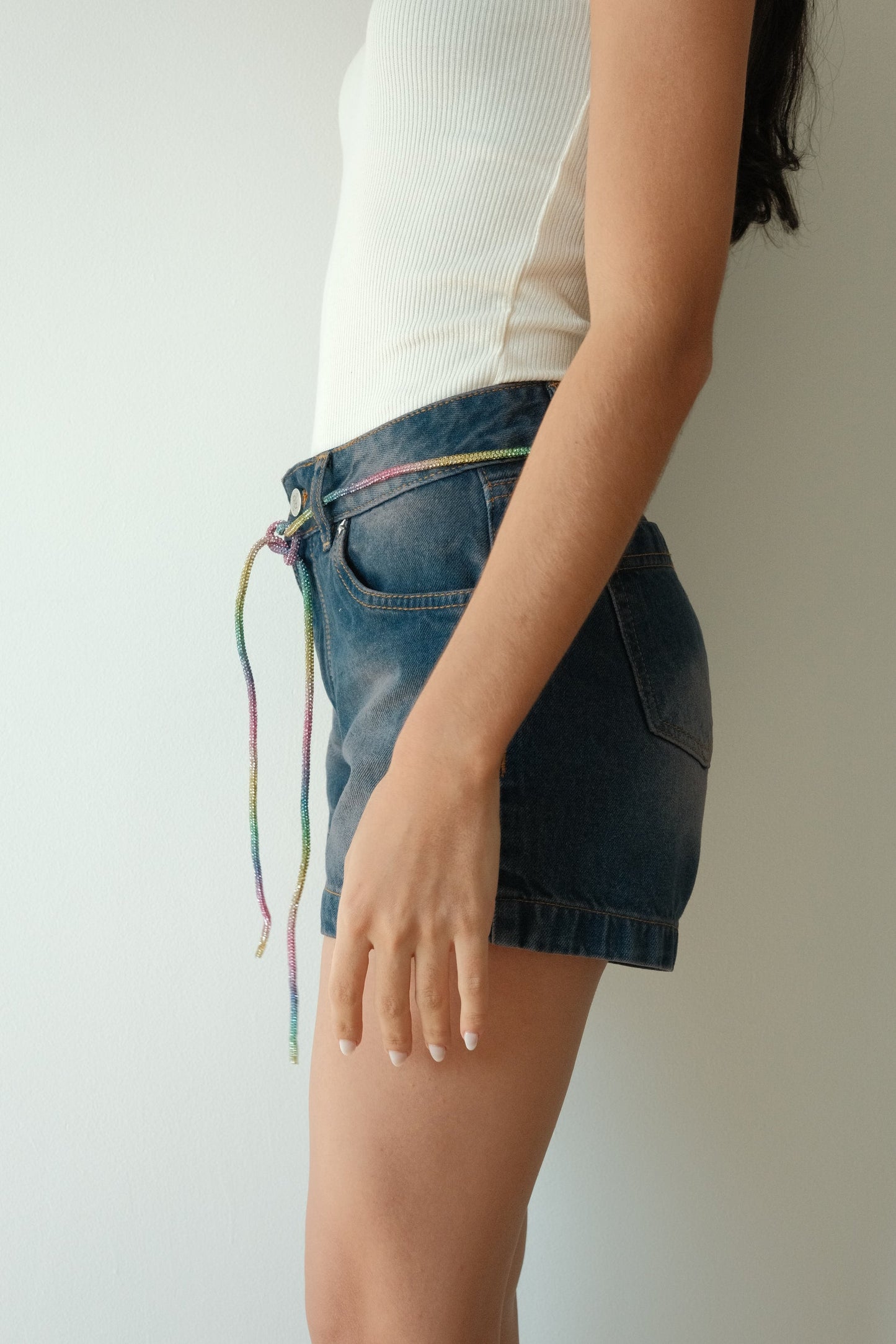 Cotton Candy Shorts Rainbow Belt