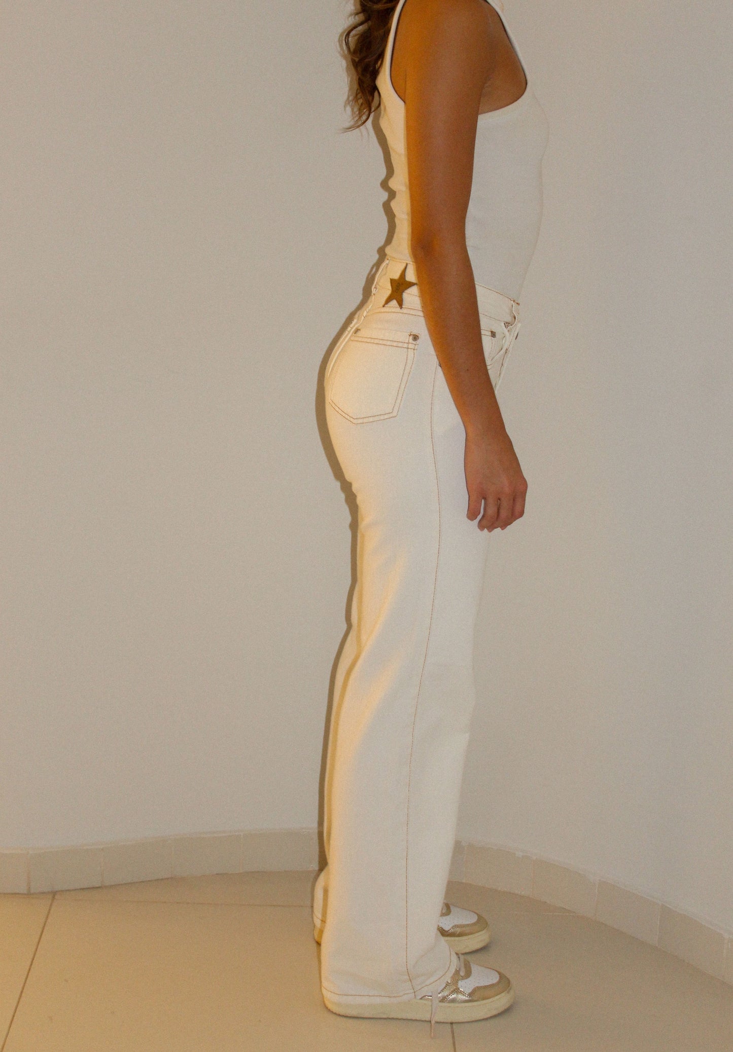 Criss-cross Jeans Crudo