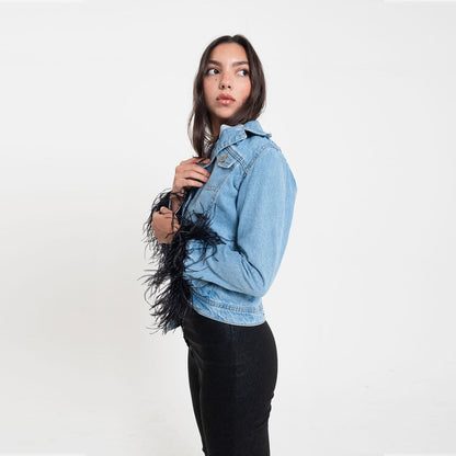 Feathers Denim Jacket