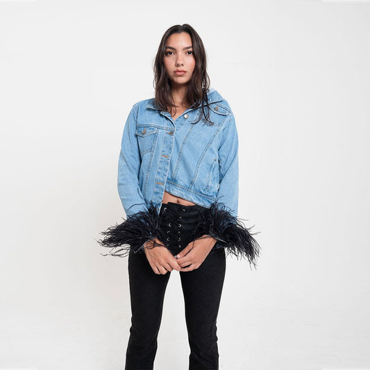Feathers Denim Jacket