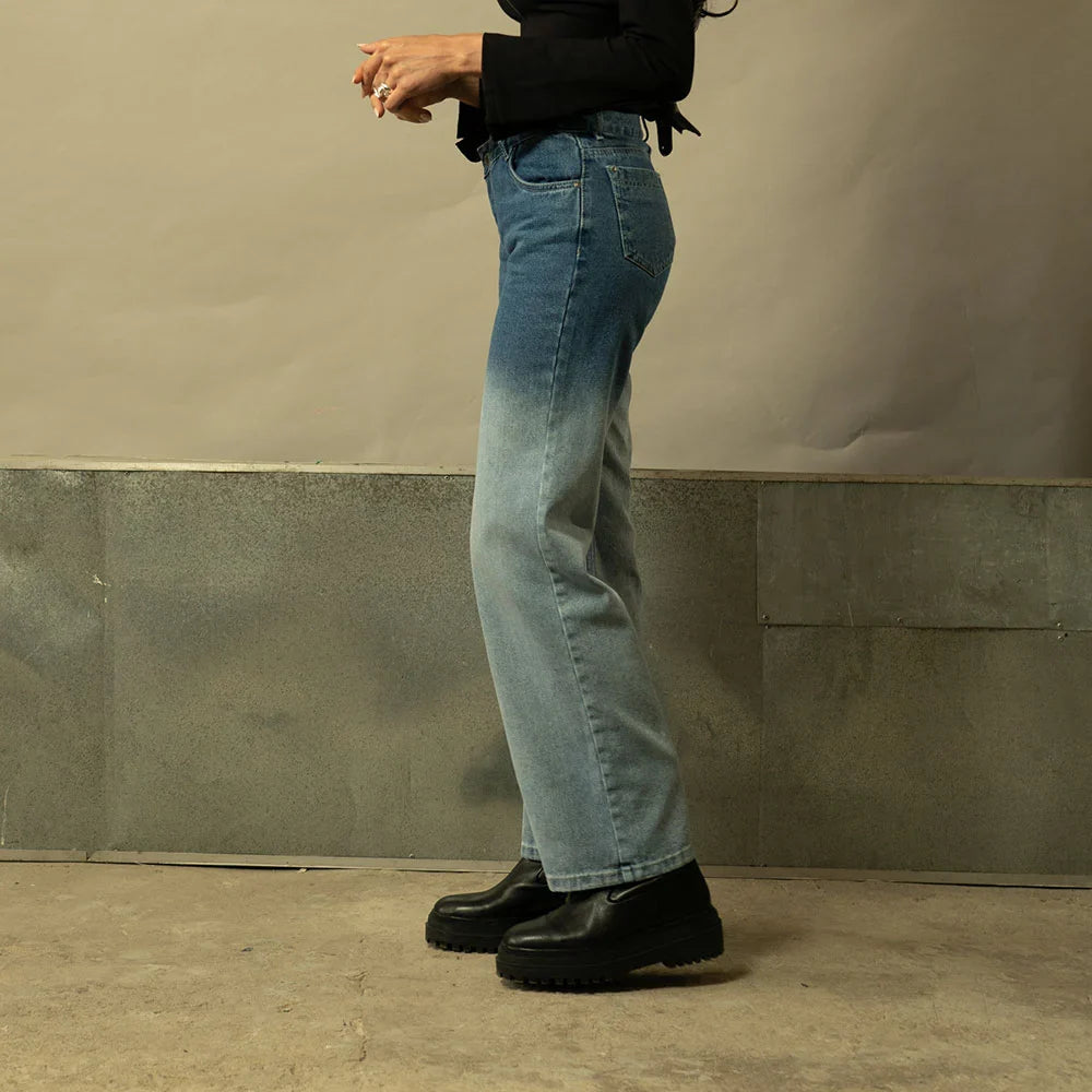 Criss-cross Jeans Ombré