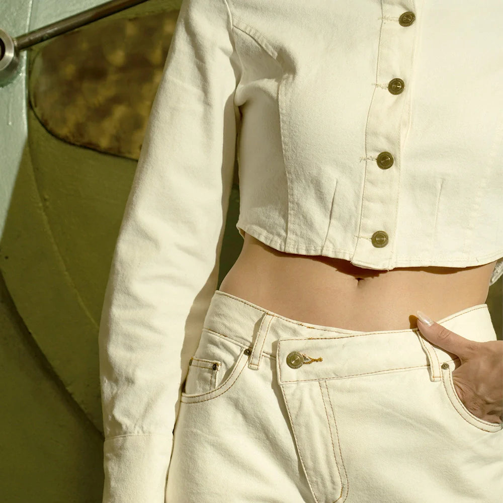 Criss-cross Jeans Crudo