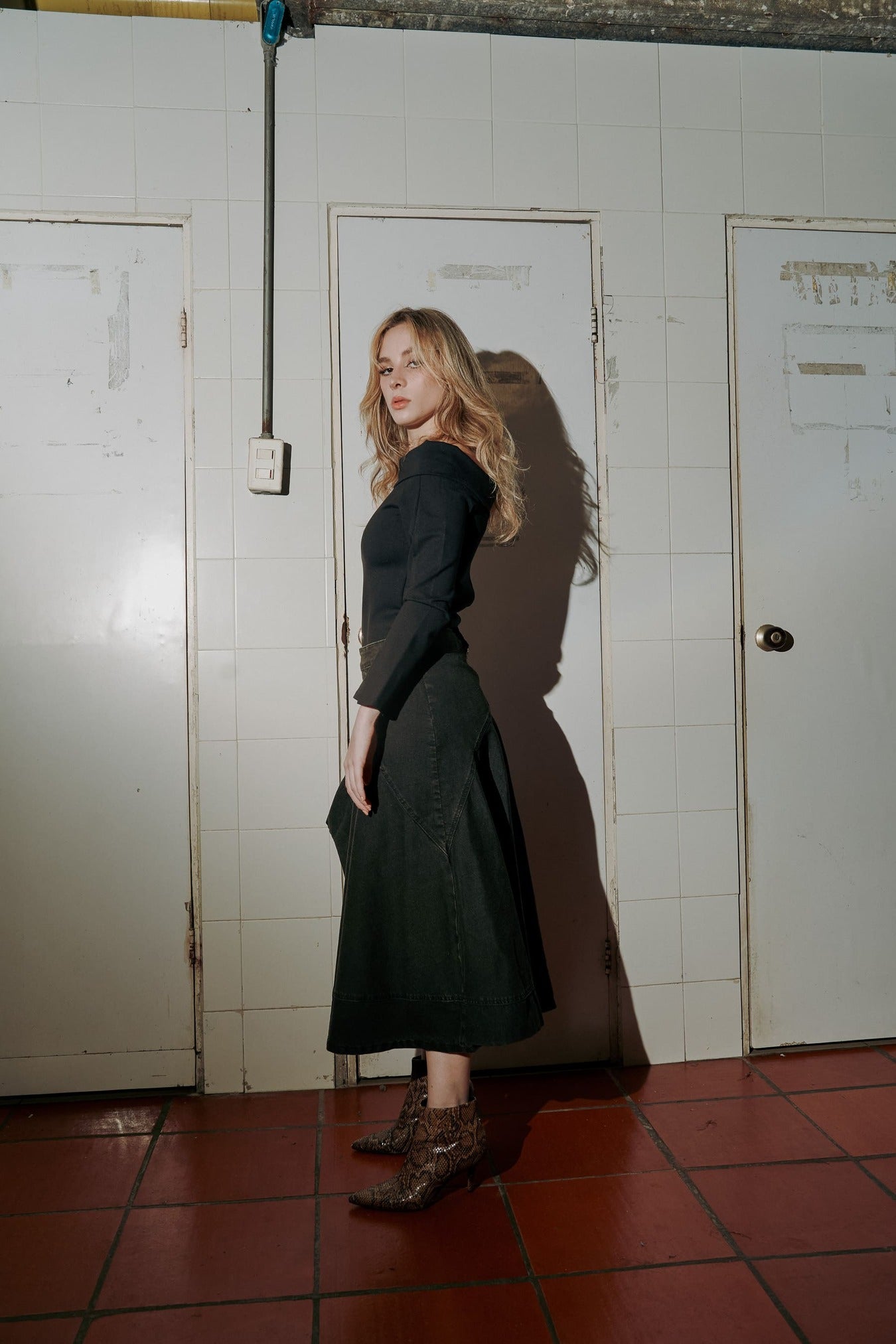 Black asymmetrical skirt